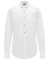Hugo Boss Hank Slim Fit Easy Iron Bibbed Tuxedo Shirt In White