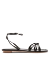 PRADA Knot-Front Patent-Leather Sandals