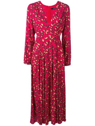 Andamane Abstract Print Midi Dress - 红色 In Red