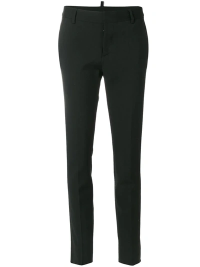 Dsquared2 Slim-fit Cropped Trousers In Black