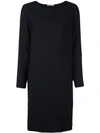 The Row Larina Crepe Tunic Dress In Darknavy
