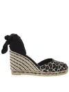 CASTAÃ±ER LEOPARD CARINA COTTON CANVAS ESPADRILLAS,10909143