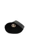 GUCCI GUCCI MARMONT VELVET BELT BAG - BLACK