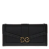 DOLCE & GABBANA CONTINENTAL WALLET DG LOVE IN BLACK CALF LEATHER,10910993