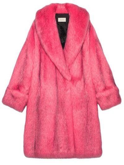 Gucci Oversize Faux Fur Coat In 5155