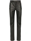 BALENCIAGA BALENCIAGA FITTED LEATHER TROUSERS - BLACK