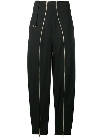 Stella Mccartney Zip Detail Tapered Trousers - 黑色 In Black