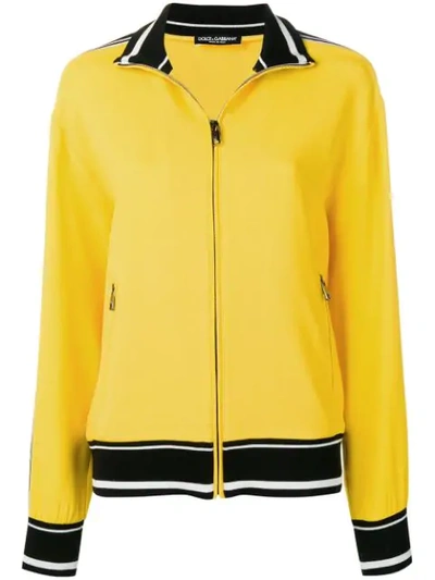 Dolce & Gabbana Contrast Stripe Jacket In Yellow