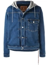 MASTERMIND JAPAN MASTERMIND WORLD HOODED DENIM JACKET - 蓝色