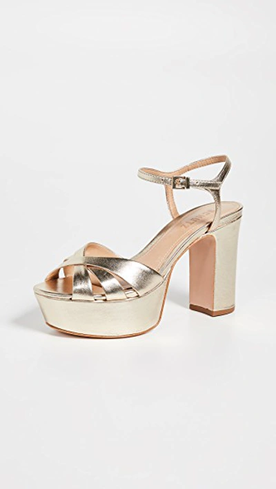 Schutz Keefa Platform Sandals In Gold