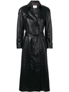Nanushka Belted Trench Coat In Black