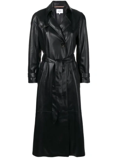 Nanushka Belted Trench Coat In Black