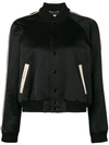 SAINT LAURENT EMBELLISHED BACK CROPPED BOMBER JACKET