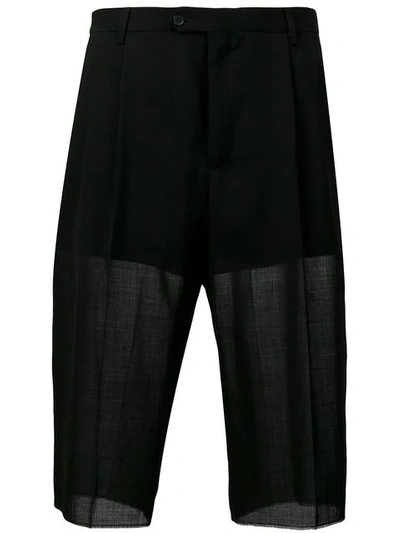 Maison Margiela Low-rise Wool-blend Cropped Trousers In Black