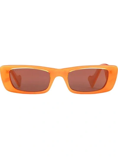 Gucci Rectangular Frame Sunglasses In Orange