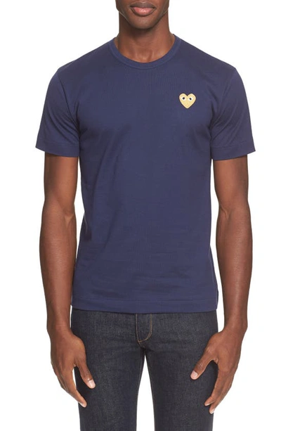 Comme Des Garçons Play Crewneck T-shirt In Navy 2