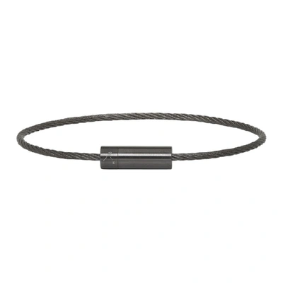 Le Gramme Black Brushed Le 7 Grammes Cable Bracelet In Silver