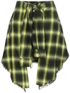 AMIRI AMIRI TIE-WAIST CHECK SKIRT - YELLOW