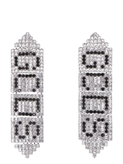 Gcds Logoed Earrings In Silver
