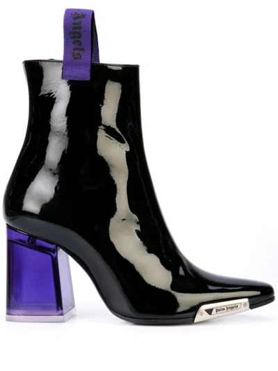 Palm Angels Patent Ankle Boots In Black