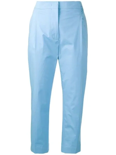 Joseph High-rise Cropped Trousers In Blue