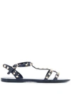 VALENTINO GARAVANI VALENTINO VALENTINO GARAVANI RUBBER ROCKSTUD SANDALS - BLUE