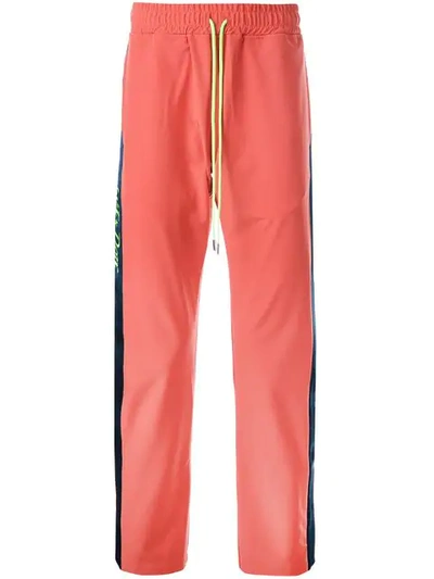 Just Don Nylon Tearaway Trousers W/ Side Snaps In Coral