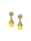 BURBERRY GOLD-PLATED FAUX PEARL CHARM EARRINGS