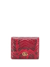 GUCCI GUCCI SNAKE-PRINT WALLET - RED