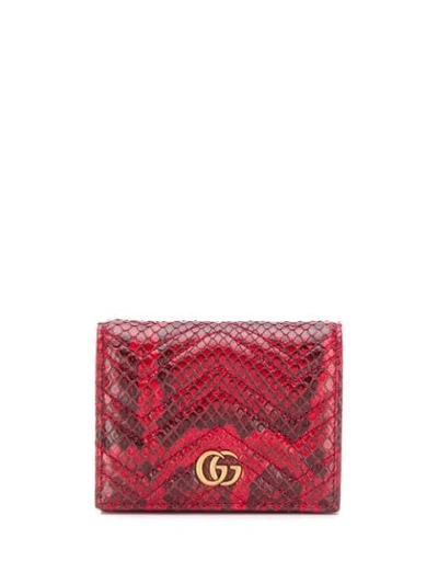 Gucci 蛇纹钱包 - 红色 In Red