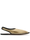 MARNI MARNI FLAT SLING-BACK SANDALS - GOLD