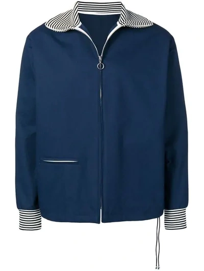 Anglozine Fonte Zipped Jacket In Blue