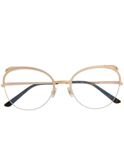 Cartier Panthère De  Oval Glasses In Gold