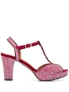 CHIE MIHARA CHIE MIHARA METALLIC OPEN-TOE SANDALS - PINK