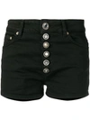 Dondup Button-detail High-waisted Shorts In Black