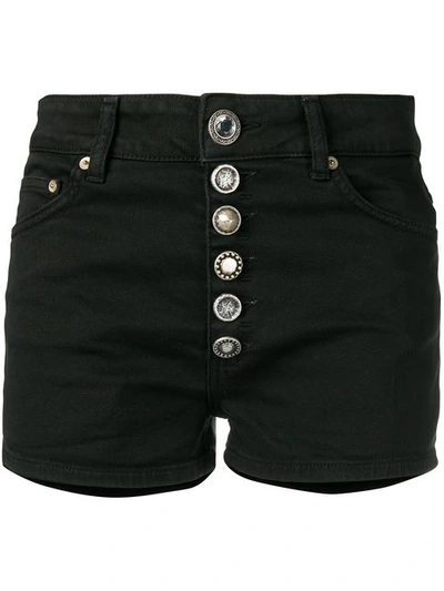 Dondup Button-detail High-waisted Shorts In Black