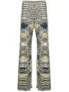 MISSONI MISSONI PATTERNED FLARED TROUSERS - BLUE