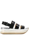 Hogan Platform Sandals In Black