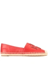 Tory Burch Ines Leather Espadrilles In Red