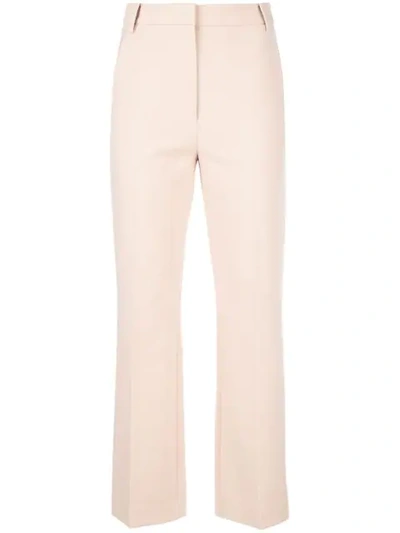 Tibi Anson Cropped Cady Bootcut Pants In Pink