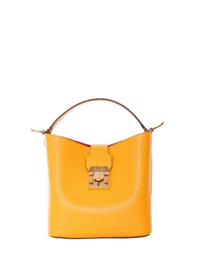 Mark Cross Marigold Murphy Small Bucket Bag In Orange