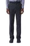 BURBERRY PINSTRIPE STRAIGHT LEG WOOL DRESS PANTS,4549056