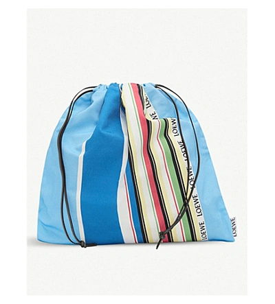 Loewe Large Drawstring Pouch Stripes In Blue/multicolor