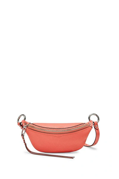 Rebecca Minkoff Mini Bree Leather Belt Bag In Grapefruit