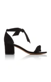 Alexandre Birman Clarita Bow-embellished Suede Sandals In Black