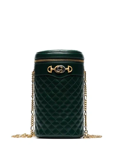 Gucci Quilted Leather Chain Bag In Green