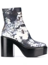 A.F.VANDEVORST A.F.VANDEVORST FLORAL PRINT PLATFORM BOOTS - BLUE