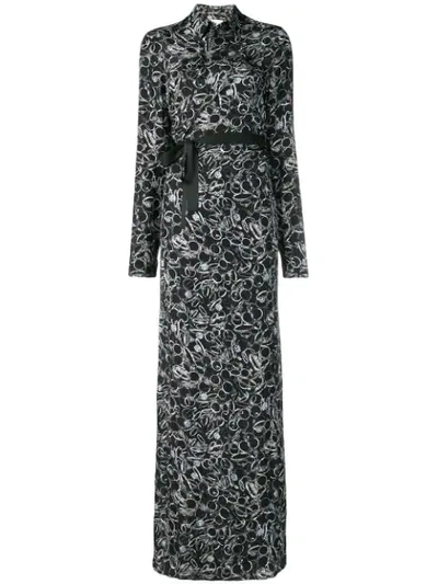 A.f.vandevorst Ring Print Maxi Shirt Dress In Black