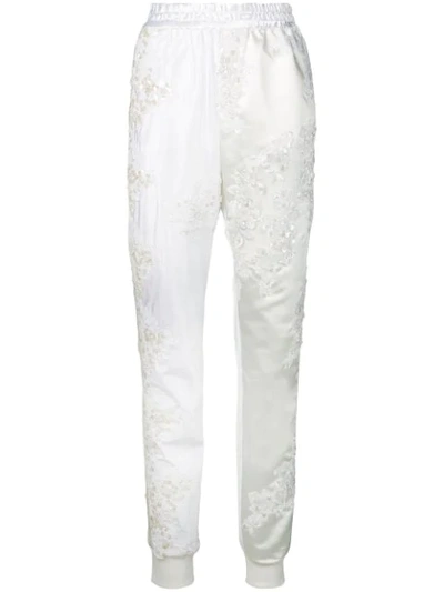 A.f.vandevorst Wedding刺绣细节运动裤 - 白色 In White