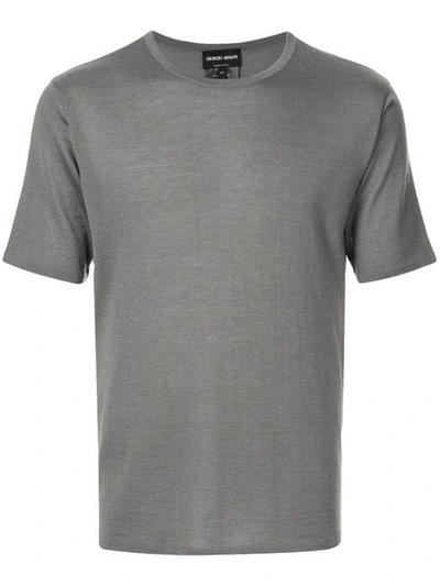 Giorgio Armani Fine Knit T-shirt In Grey